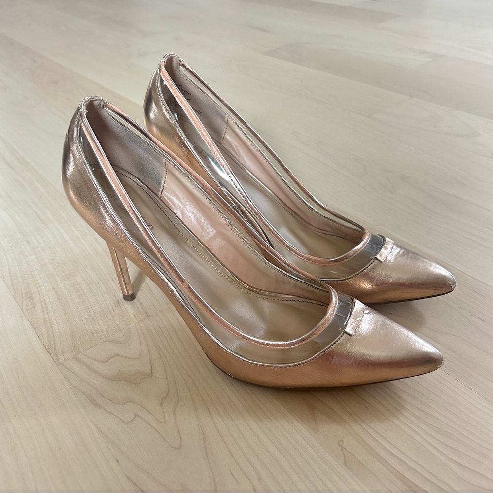 Rose Gold Size 12 JustFab 4 in Heels